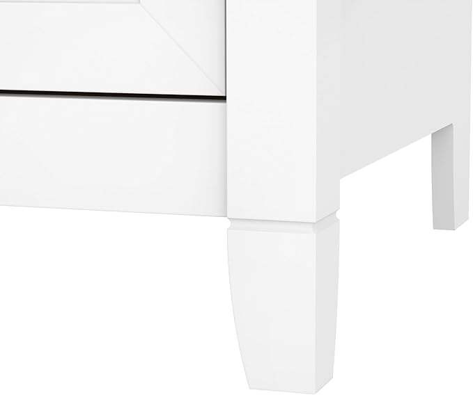 Bush Home Key West Computer Desk with Storage | Farmhouse PC Table for Home Office in Pure White and Shiplap Gray | 54W x 24D
