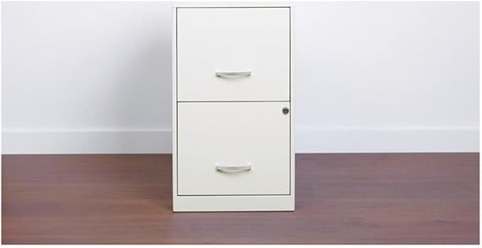 Scranton & Co Set of 2 18" D 2-Drawers Metal File Cabinet in Pearl White
