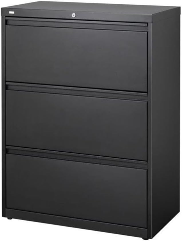 3 Drawer Lateral File Cabinet in Black