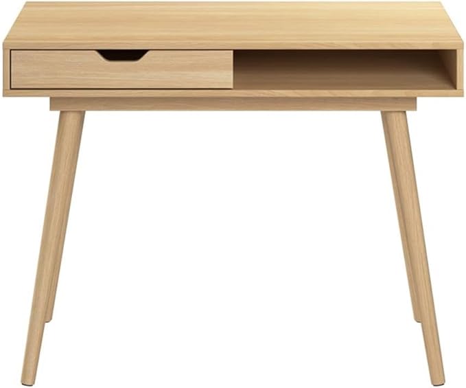 Nora 40W Writing Desk in Natural Oak | Compact Writing Table with Storage, Workstation for Home Office or Study Room