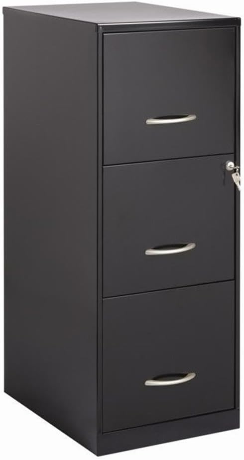 Office Designs Cooper 3 Drawer Letter File Cabinet in Black