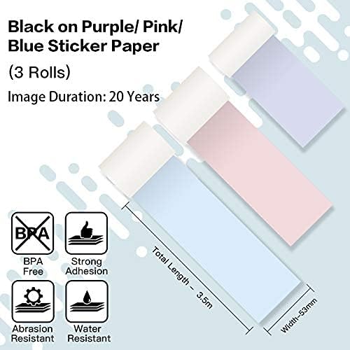 Phomemo Mini Pocket Printer- M02 Portable Thermal Tiny Photo Printer with 3 Rolls Paper, for Home, School, Office, Compatible with iOS and Android, Pink