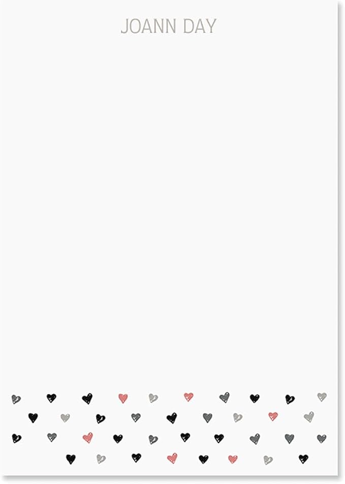 Current Mini Hearts Personalized Notepad Sets - Set of 4, 100-sheet pads, Add Your Name, Largest pad 4-1/4" x 6-3/4", Personalized Stationery, Graduation Gift