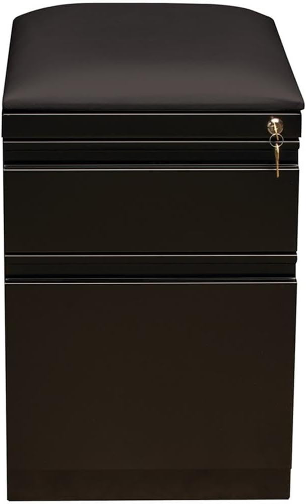 Hirsh 20-in Deep Mobile Pedestal File 2-Drawer Box/File. Black Cushion. Black