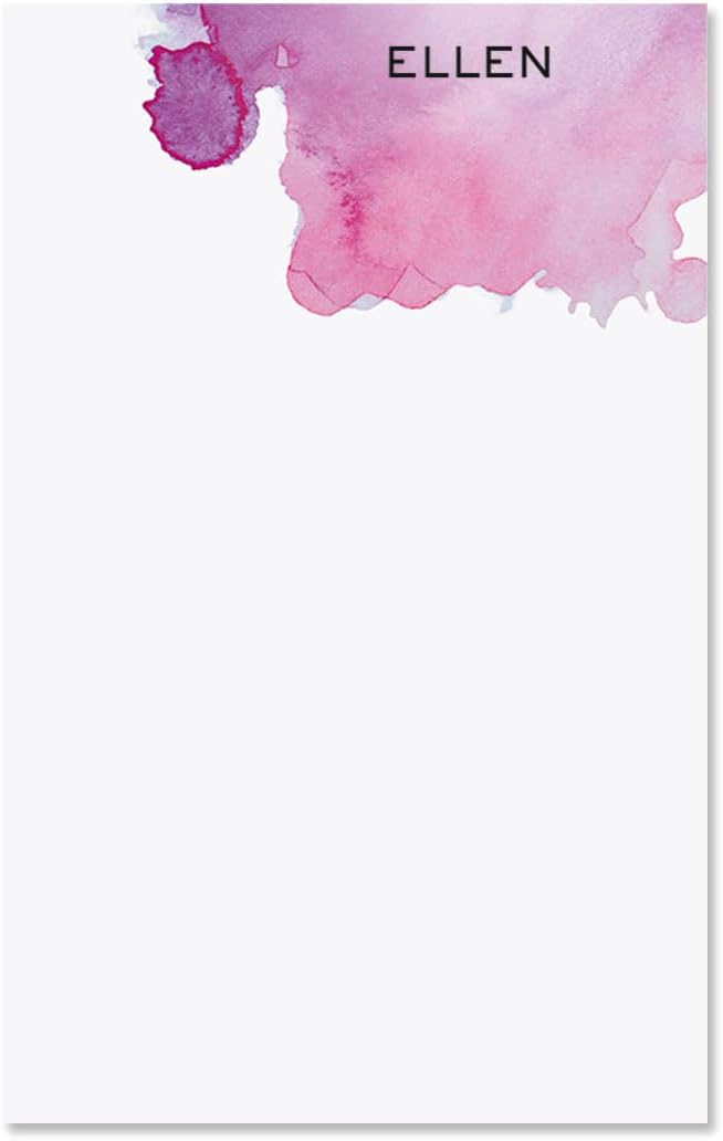 Current Watercolor Mark Personalized Notepad Sets - Set of 4, 100-sheet pads, Add Your Name, Largest pad 4-1/4" x 6-3/4", Personalized Stationery, Graduation Gift