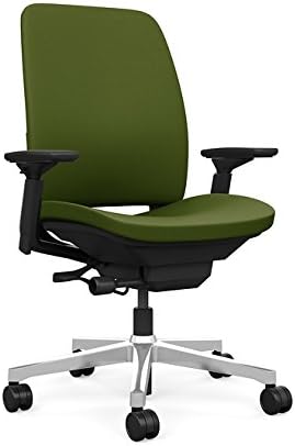 Steelcase Amia Task Chair: Black Frame/Polished Aluminum Base - 4 Way Adjustable Arms - Hard Floor Casters