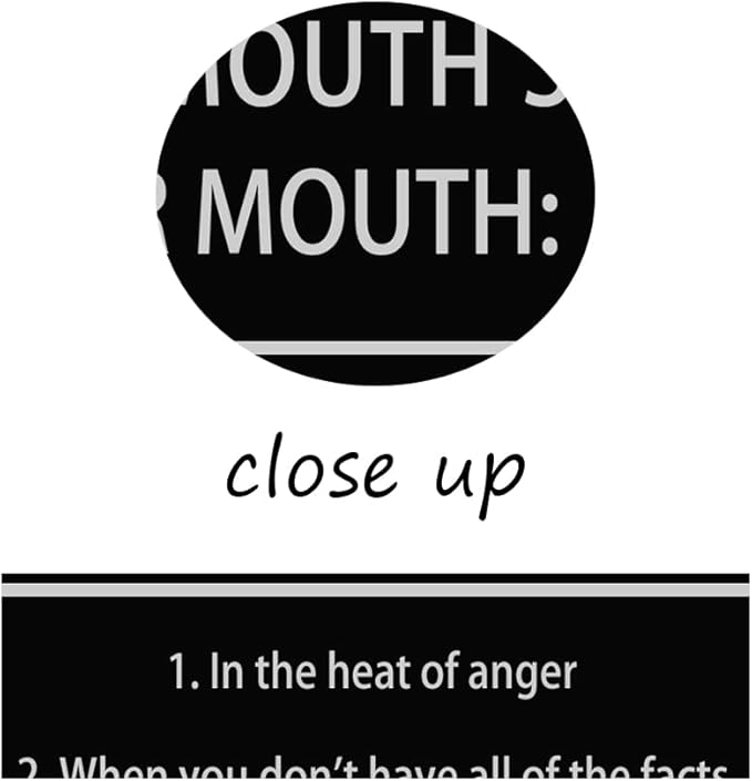 When to Keep Your Mouth Shut Don't Open Your Mouth Inspirational Canvas Wall Art Motivational Poster Life Learning Quote Picture Home Office Decor Painting Framed and Stretched[30''W x 40''H]