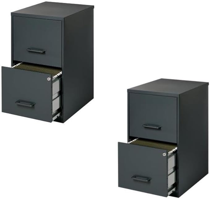 Value Pack (Set of 2) 2 Drawer Letter File Cabinet in Black
