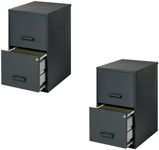 Value Pack (Set of 2) 2 Drawer Letter File Cabinet in Black