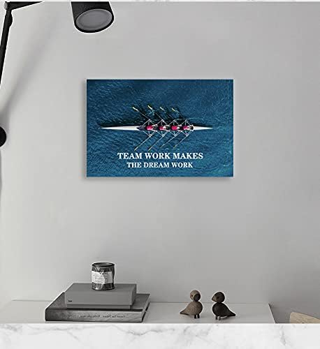 Motivational Wall Art Motivational Poster Team Work Makes The Dream Entrepreneur Canvas Printmaking Inspiring Motto Picture Modern Art Home Office Decoration Ready to Hang[12''W X 18''H]