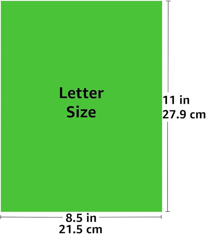Colored Bond Paper Bundle 8.5" x 11", 20lbs, 100 Pages, Green
