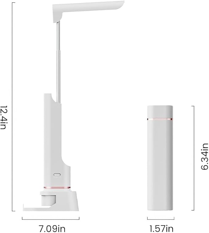 Cordless Desk Lamp, Rechargeable Portable Light with 3 Modes and Hidden Stretchable Design, Multi-Function Lamp for Reading, Emergency and Phone Stand Use