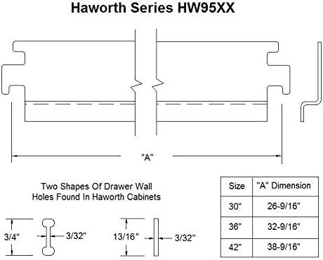 Northland Online Haworth Lateral File Bar for 42" Wide Haworth File Cabinet - Filing Cabinet Metal Rail Insert - Heavy Duty Galvanized Steel Bar for Lateral Filing - (2-Pack)