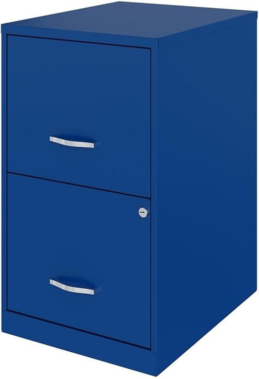 Hirsh Industries Space Solutions 18in 2 Drawer Metal File Cabinet Classic Blue, Letter Size, Fully Assembled