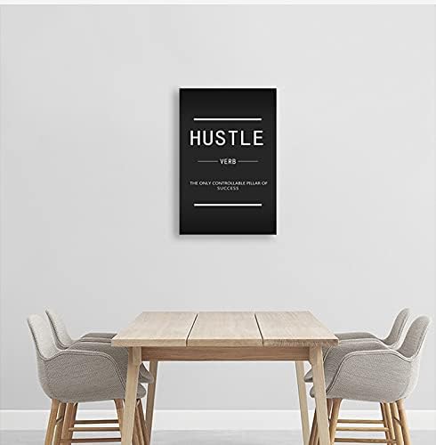 Hustle Verb Inspirational Quotes Canvas Wall Art Inspirational Posters Inspiring Quotes from Entrepreneurs Printed Works Artwork Office Home Decoration Holiday Gifts Ready to Hang[24''W x 36''H]