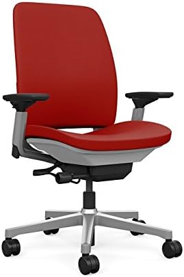 Steelcase Amia Task Chair: Platinum Frame/Base - 4 Way Adjustable Arms - Standard Carpet Casters