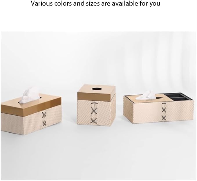 Stylish Tissue Box Toilet Paper Box Cover Rectangular Tissue Holder and Multifunctional Tissue Box for Bathroom Dressers Office Home Decor Modern Tissue Box (Color : White, Size : C) (White Multi)