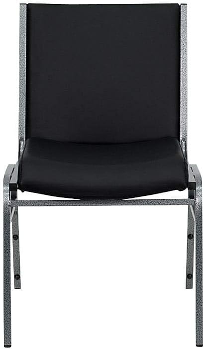 Flash Furniture HERCULES Series Heavy Duty Black Vinyl Stack Chair with Ganging Bracket