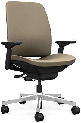 Steelcase Amia Task Chair: Black Frame/Polished Aluminum Base - 4 Way Adjustable Arms - Hard Floor Casters