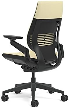 Steelcase Gesture Office Chair - Cogent: Connect Malt Fabric, Low Seat Height, Wrapped Back, Dark on Dark Frame, Lumbar Support