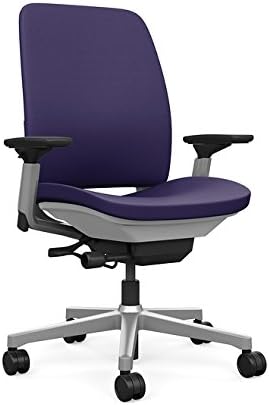 Steelcase Amia Task Chair: Platinum Frame/Base - 4 Way Adjustable Arms - Standard Carpet Casters