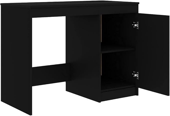 Desk,Home Office Computer Desk with Storage & Spacious Desktop, Writing Study Desk Laptop Desk for Bedroom Black 39.4"x19.7"x29.9" Chipboard