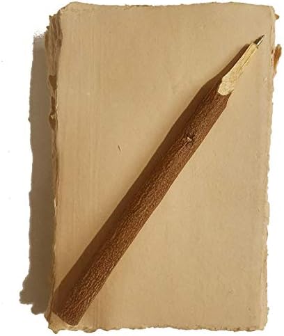 Deckle Papers Handmade Deckle Edge Blank Paper Mixed Media Loose Leaf Paper for Calligraphy, Invitations, Crafts -Thick 150 GSM Size-C5 Pack of-50-Brown