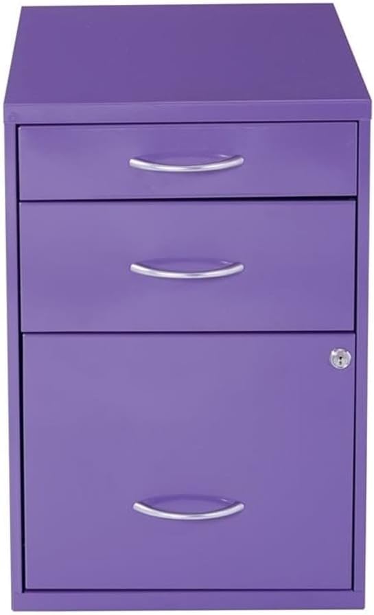 Scranton & Co 3 Drawer File Cabinet in Purple