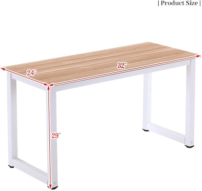 Computer Desk, Home Office Writing Study Desks, Small PC Table Workstation, Modern Simple Style for Space-Saving(32-Inch, Teak)