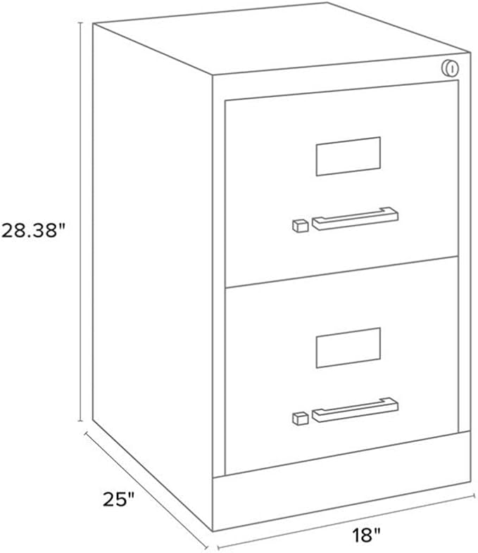 Pemberly Row 2 Drawers 28.38" Vertical Black Metal Filing Cabinet Lockable Pre-Assembled Stationary Legal Size for Home, Office