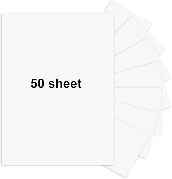 50 Sheets 8.5" x 11" White Cardstock, Heavyweight Cardstock Sheets Blank Invitation Paper Greeting Cards Printable, 75lb Cover 200 GSM