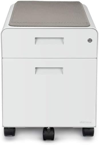2-Drawer File Cabinet with Seat, Rolling (White) by Uplift Desk