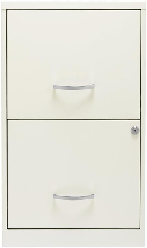 Scranton & Co Set of 2 18" D 2-Drawers Metal File Cabinet in Pearl White