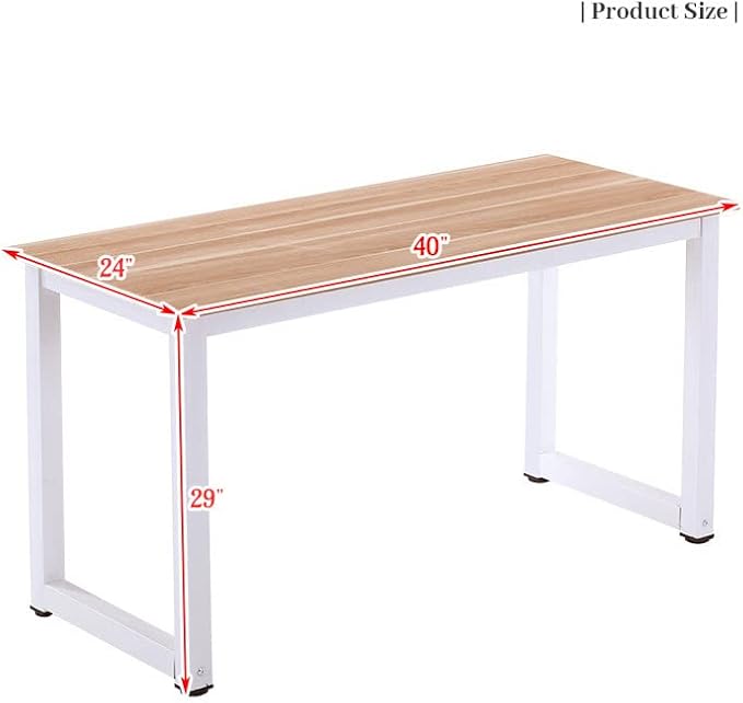 Computer Desk, Home Office Writing Study Desks, Small PC Table Workstation, Modern Simple Style for Space-Saving(40-Inch, Walnut)
