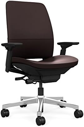 Steelcase Amia Task Chair: Black Frame/Polished Aluminum Base - 4 Way Adjustable Arms - Hard Floor Casters