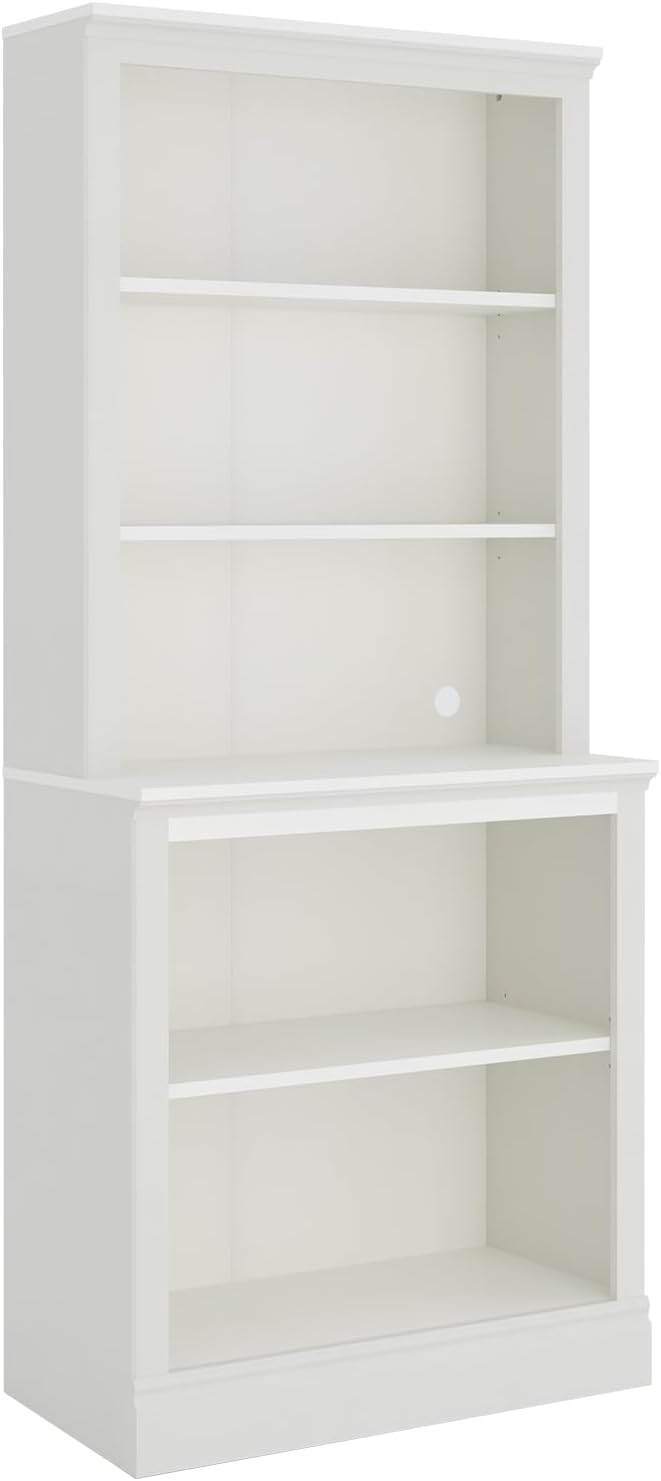 72" Tall Bookcase, White Large Floor Standing Bookshelf, 5 Tier Shelves Open Storage Organizer, Book Case for Living Room Hallway Kitchen Home Office Bedroom, White - 5 Tier