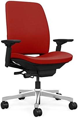 Steelcase Amia Task Chair: Black Frame/Polished Aluminum Base - 4 Way Adjustable Arms - Hard Floor Casters