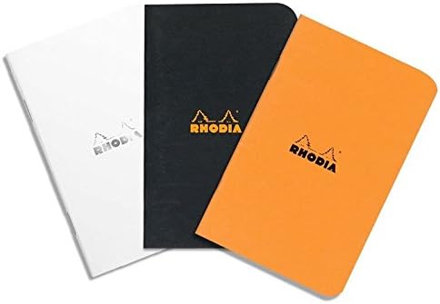 Rhodia Slim Staplebound Notebooks - Graph 48 Sheets - 3 x 4 3/4 in. - White Cover (119151C)