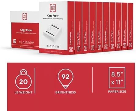 TRU RED™ Copy Paper, 8.5 x 11, 200,000 Sheets, White, 20 lbs., 92 Brightness, 400 Reams/Pallet