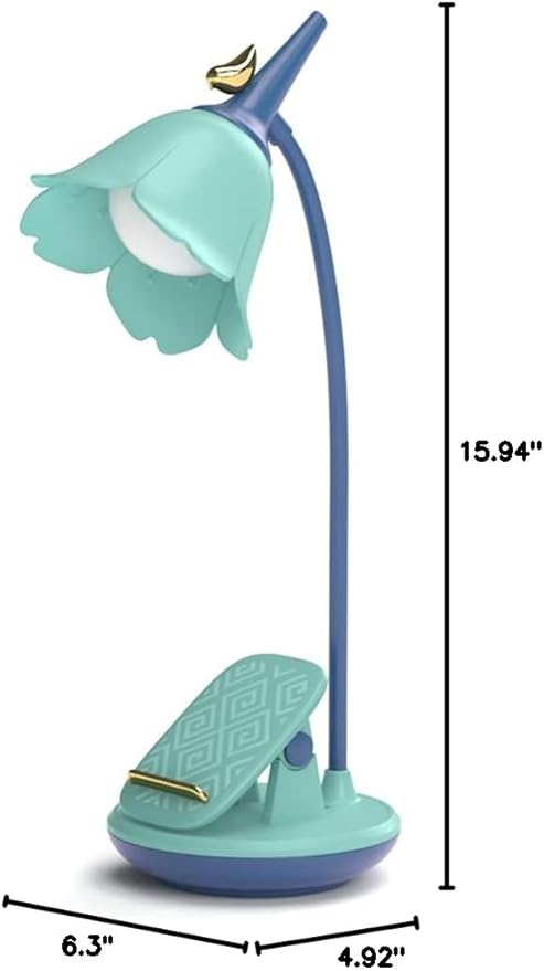 MAGICKK LED Desk Lamp Clip on Lamp Cordless Table Light Adjustable Gooseneck Dimmable Touch Rechargeable Battery Eye-Caring Night Light for Kids,Mini Cute Lamp for College Dorm Bedroom Reading