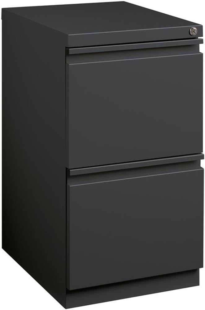 Scranton & Co 2-Drawer Modern Metal Mobile Pedestal File Cabinet in Charcoal