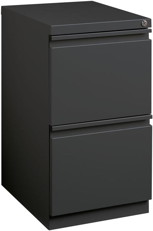 Scranton & Co 2-Drawer Modern Metal Mobile Pedestal File Cabinet in Charcoal