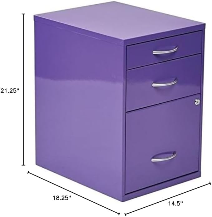 Scranton & Co 3 Drawer File Cabinet in Purple