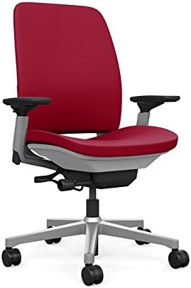 Steelcase Amia Task Chair: Platinum Frame/Base - 4 Way Adjustable Arms - Standard Carpet Casters
