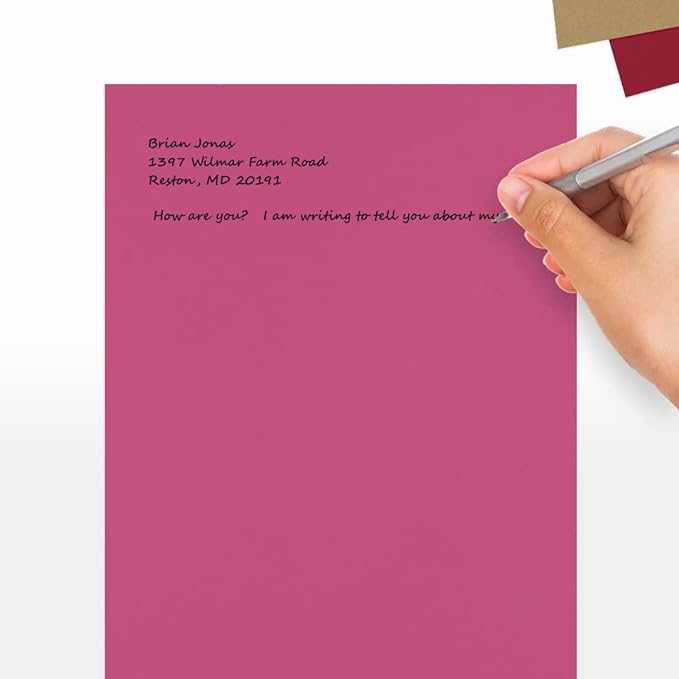 LUXPaper 8.5" x 11" Paper | Letter Size | Magenta Pink | 80lb. Text | 50 Qty
