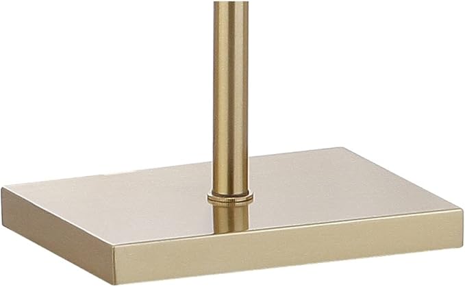 JONATHAN Y 61" Brass Gold Metal LED Floor Lamp for Living Room Modern Hoop Design Standing Lamp, White Linen Drum Shade, Bedroom Home Office, LED Bulb Included JYL1089A