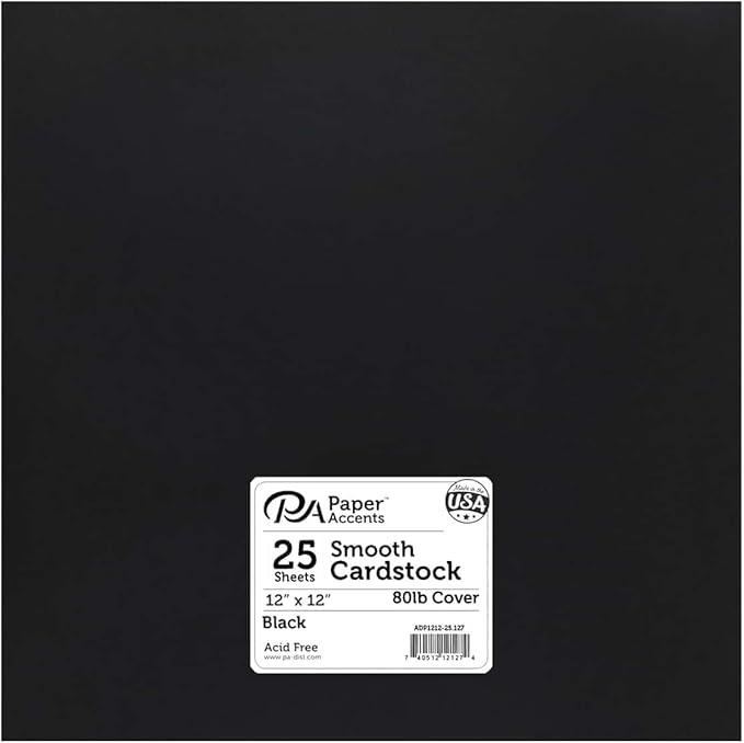 Cdstk Smooth 12x12 80lb 25pc Pk Black