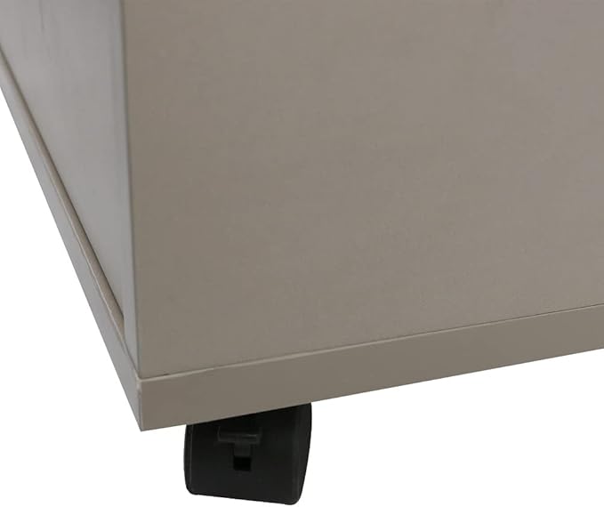 Dark Grey Five Drawers Cabinet Wooden Office Pulley Movable File Storage Cabinet Low Cabinet