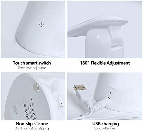 LED Desk Lamp (3 Modes, Touch Control) - Office Lamp for Reading, Studying, USB Rechargeable