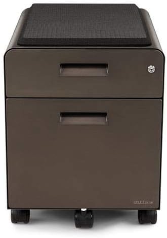 2-Drawer File Cabinet with Seat, Rolling (Industrial Style) by Uplift Desk